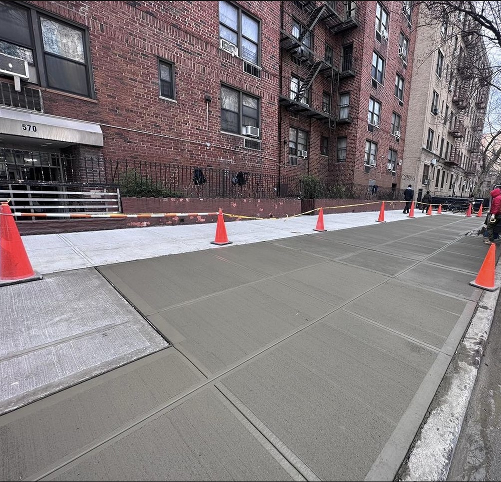 New Concrete sidewalk in Brooklyn