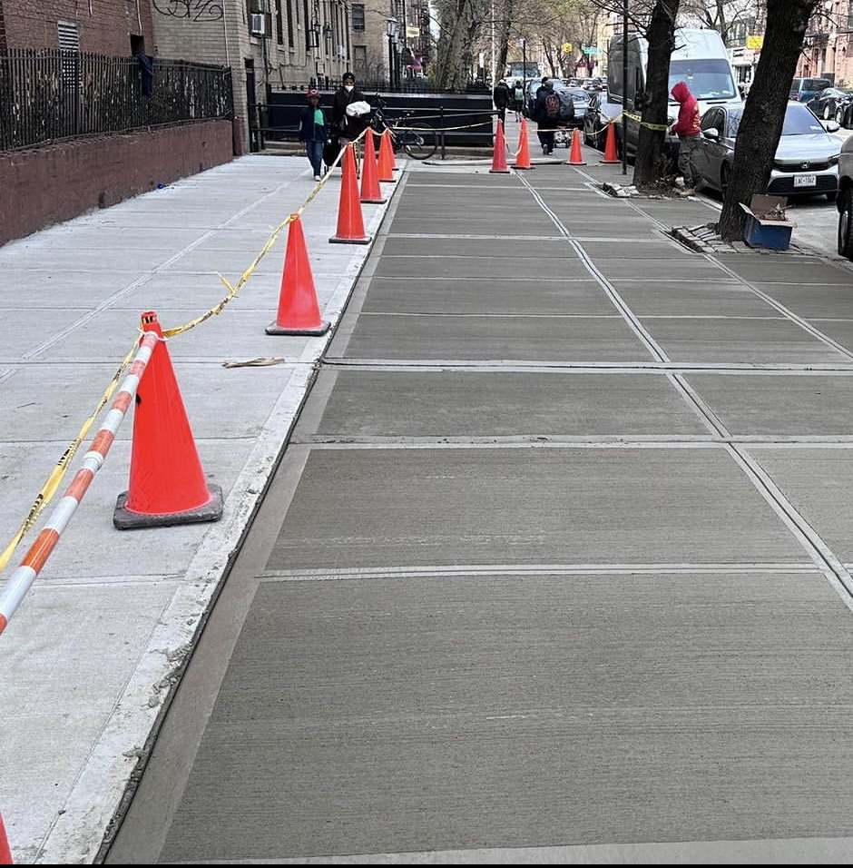 Sidewalk being graded for new concrete.